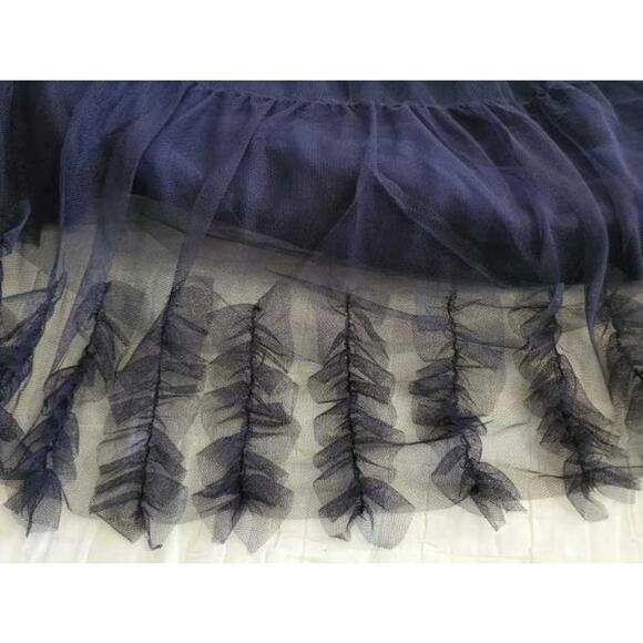 Crewcuts by J.Crew Navy Tulle Ruffle Flower Dress Girls Size 4 - Picture 8 of 8